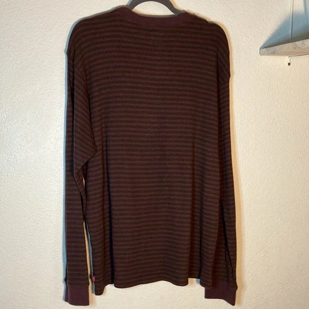 NWT Levi's Thermal Top‎ Long Sleeve Crewneck Pullover Stripes Mens XL